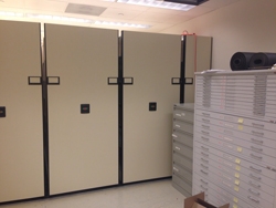 New shelving with existing file cabinets.