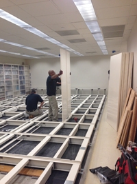 New mechanical shelving being installed.