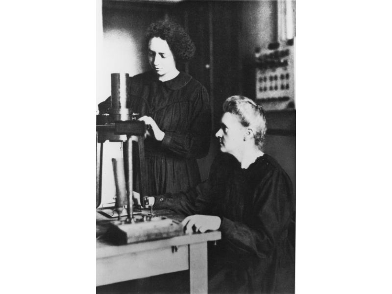 Marie Curie and her daughter, Irene Joliot-Curie. 
